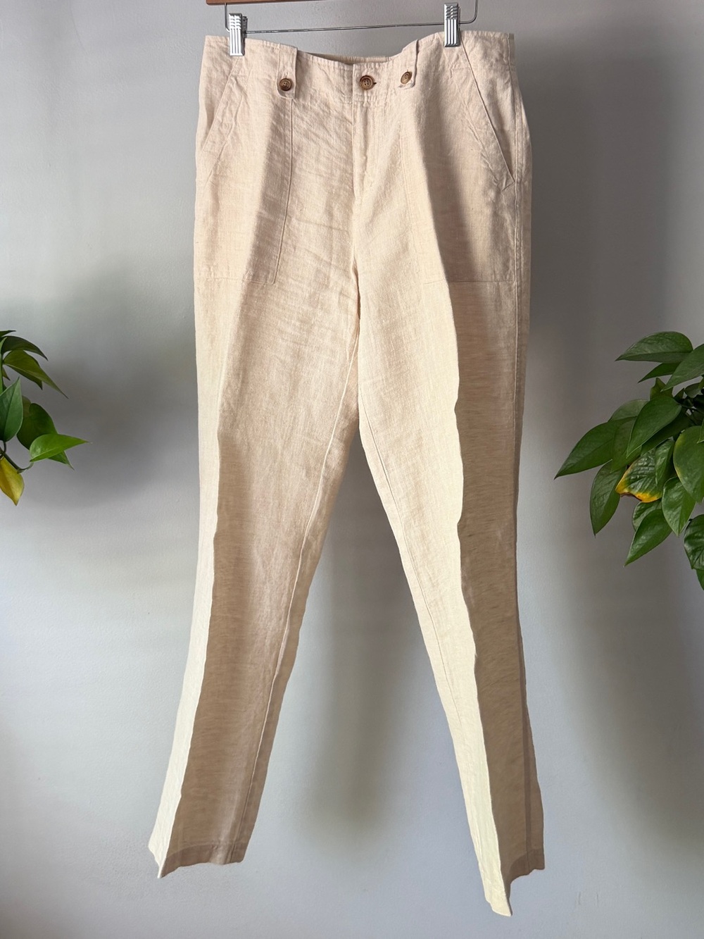 Orvis 100% Linen Pants Women's Trouser Size 8 High Waist Size 8